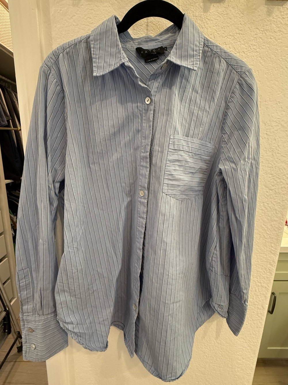 Hatch Maternity Striped Button Down 2